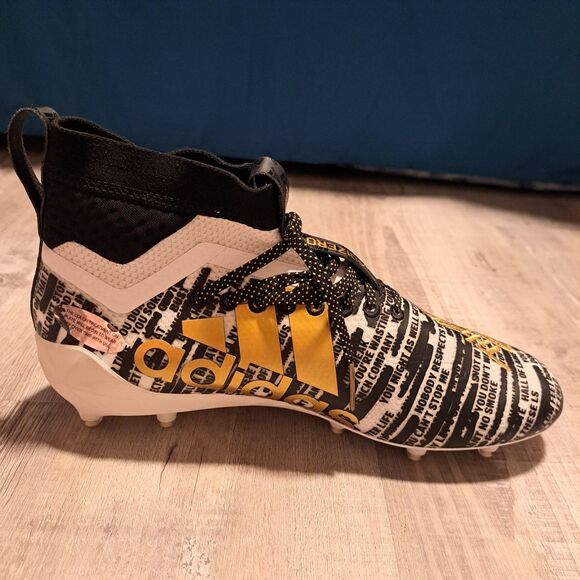 ADIDAS Adizero 8.0‎ White Black Metallic Gold Molded Football Cleats Size 10.5 main image 11